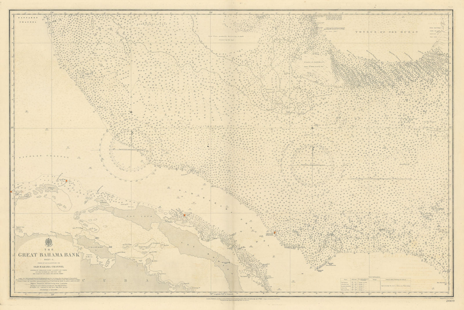 Great Bahama Bank. Jardines del Rey. Cuba. ADMIRALTY sea chart 1850 (1912) map